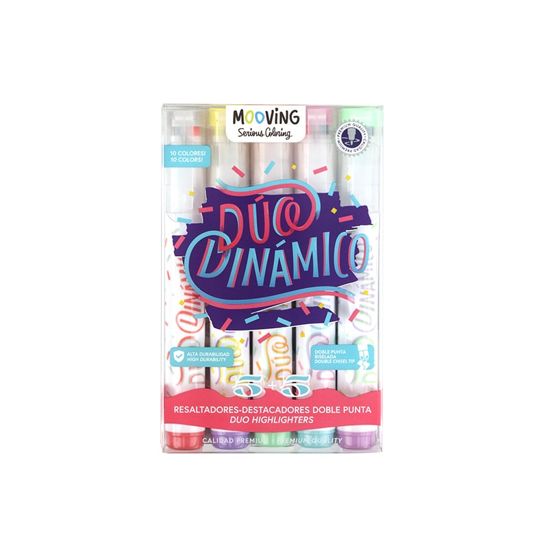 Resaltadores Doble Punta Duo Dinamico 5 + 5 - Mooving