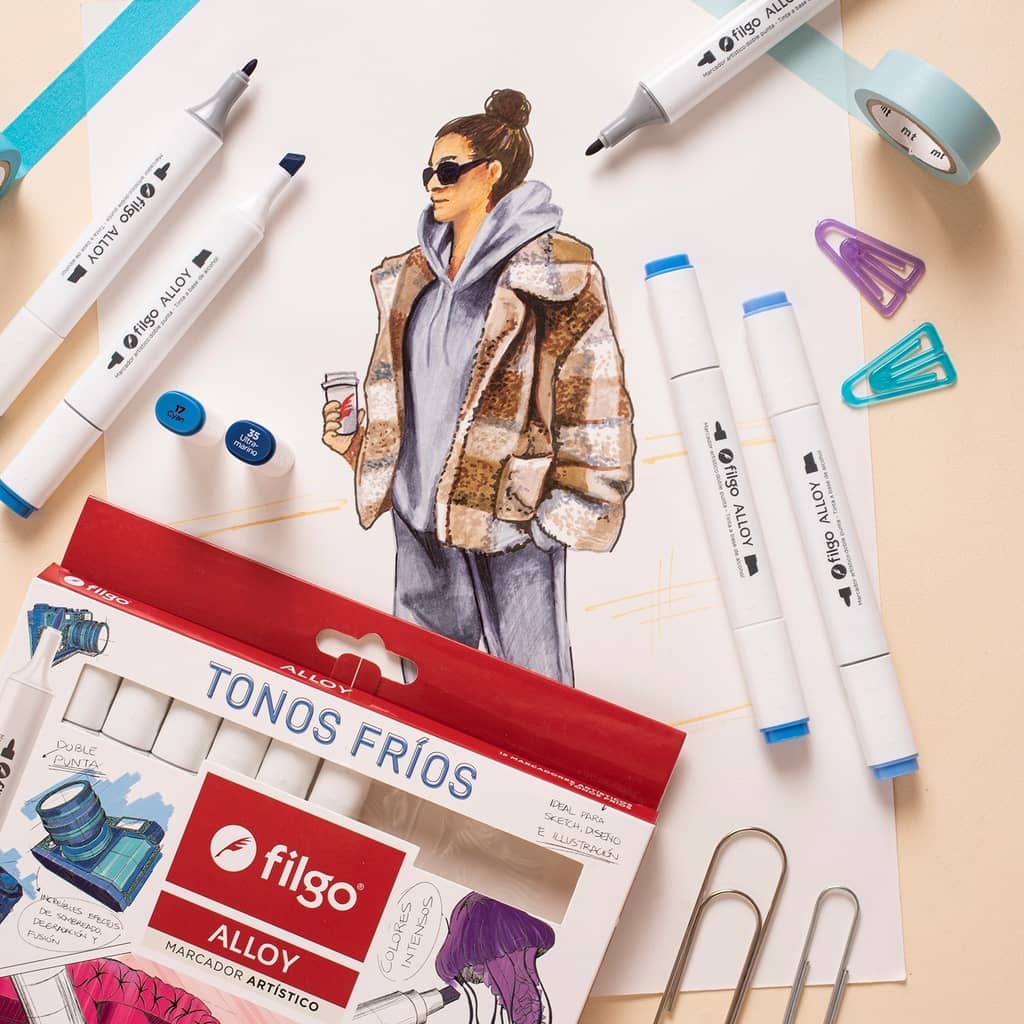 Marcadores Doble Punta "Frios" x12 (tinta a base de alcohol) - Filgo