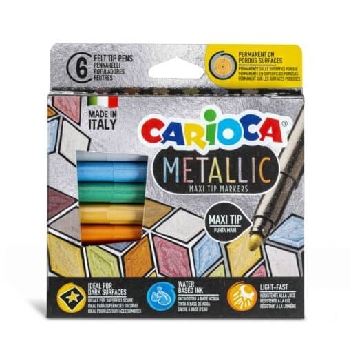 Marcadores Punta Maxi Metalicos x 6 u - Carioca