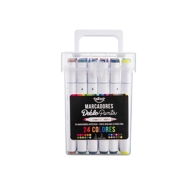 Marcadores Doble Punta x24 (tinta a base de alcohol) - Talbot