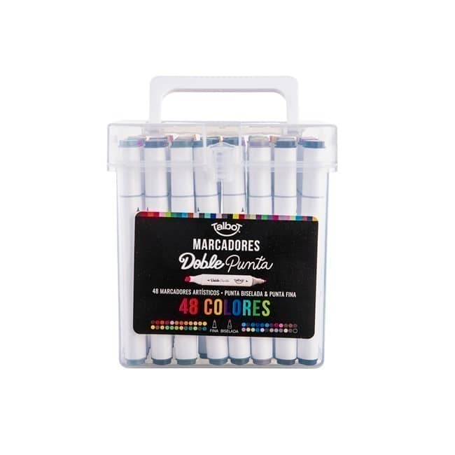 Marcadores Doble Punta x48 al Alcohol - Talbot