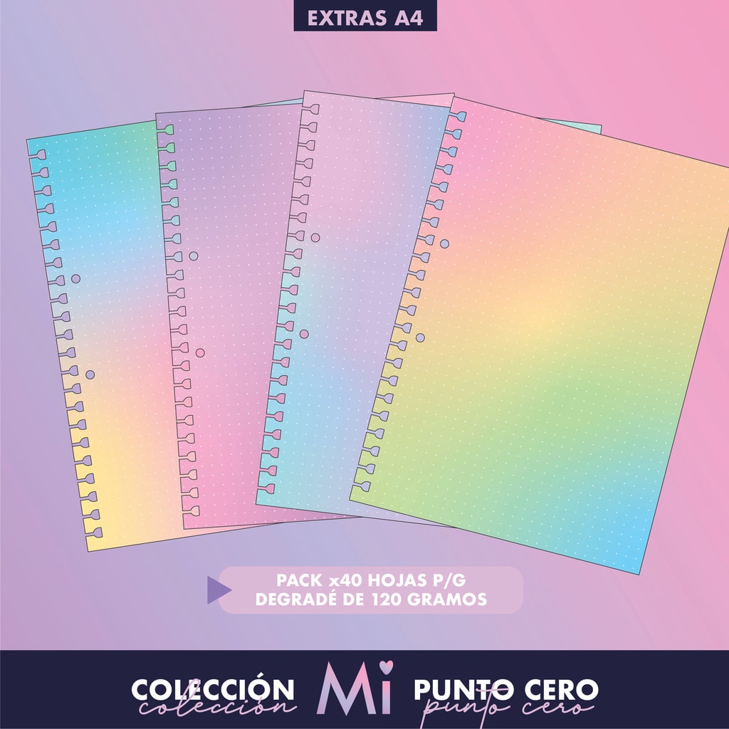 Repuesto A4 Puntos Guia Degrade 40 H 120 gr - Mi Punto Cero
