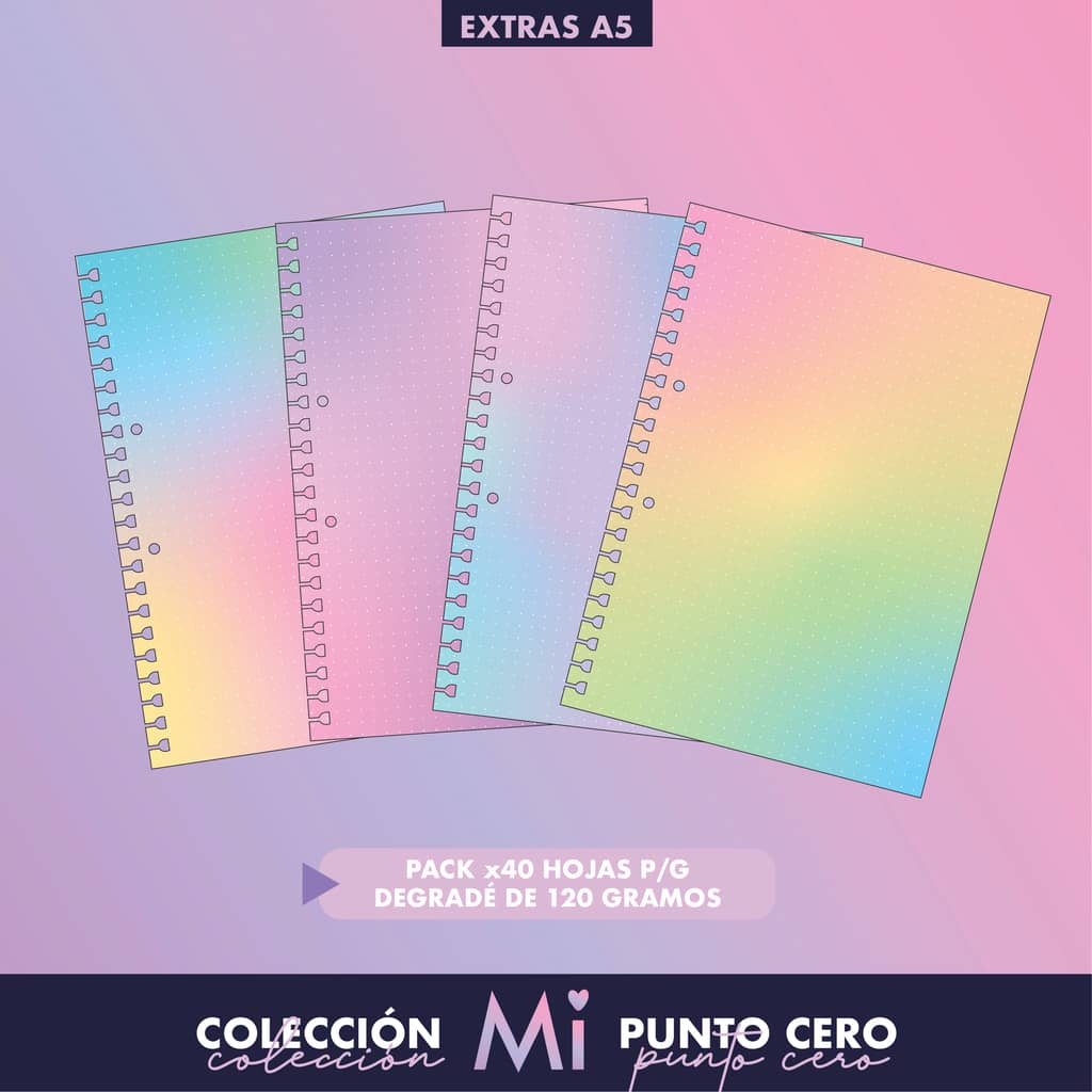 Repuesto A5 Rayado Degrade 40 H 90 gr - Mi Punto Cero