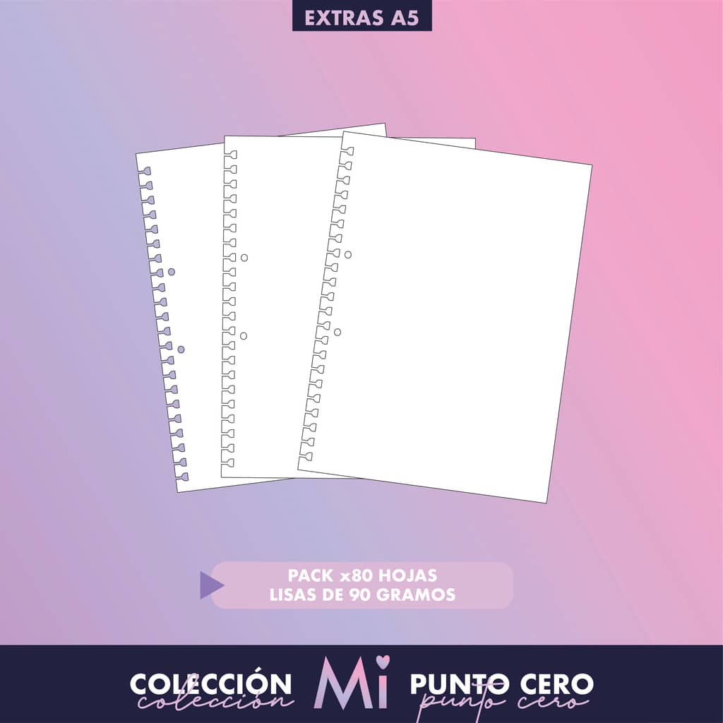 Repuesto A5 Liso 80 H 90 gr - Mi Punto Cero