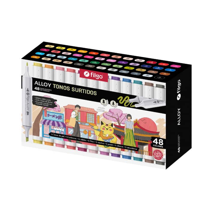 Marcador Doble Punta Alloy x48 (tinta a base de alcohol) - Filgo