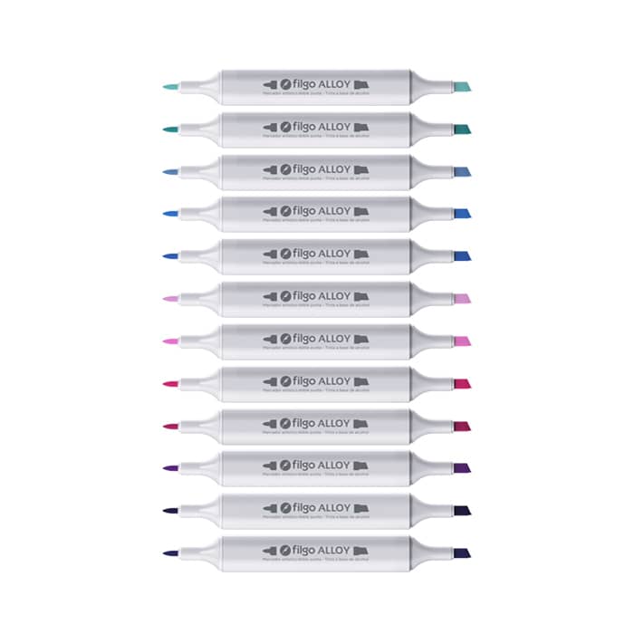 Marcador Doble Punta Alloy x48 (tinta a base de alcohol) - Filgo