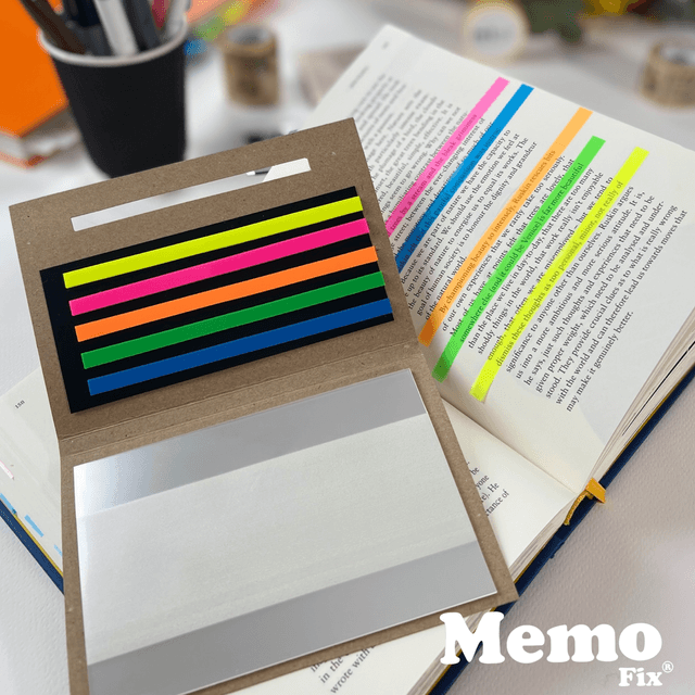 Set Notas Transparentes + Resaltadores Adhesivos (8016) - Memo Fix