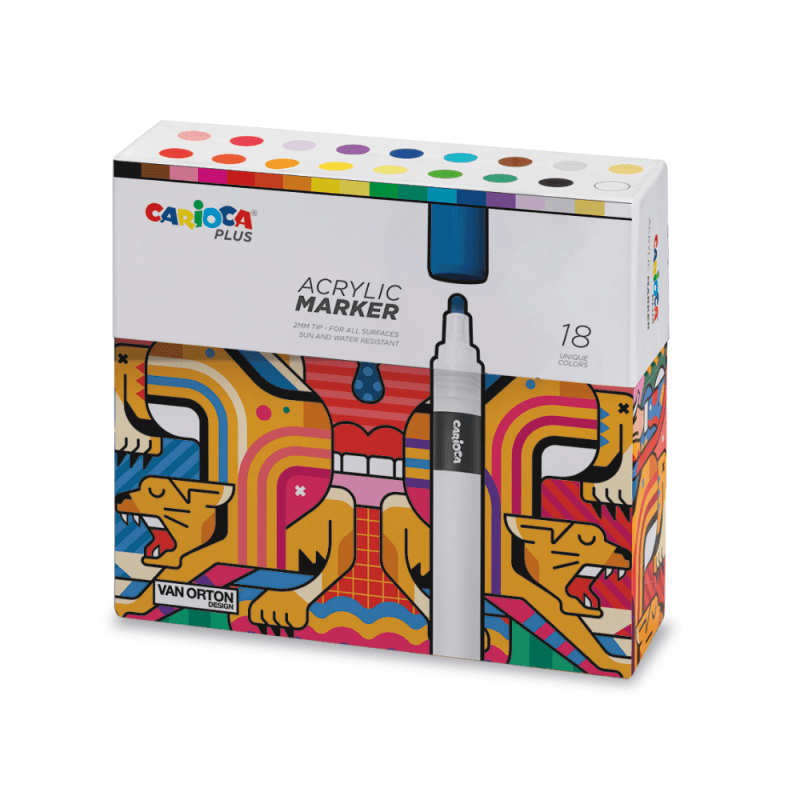 Marcadores Acrílico Plus x18 - Carioca