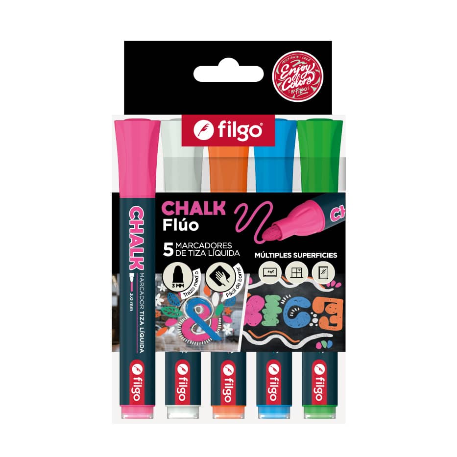 Marcadores Tiza Líquida Chalk x5 - Filgo