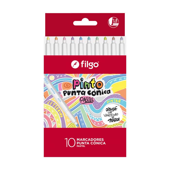 Marcadores de Colores Pastel x10 Pinto 2221 - Filgo