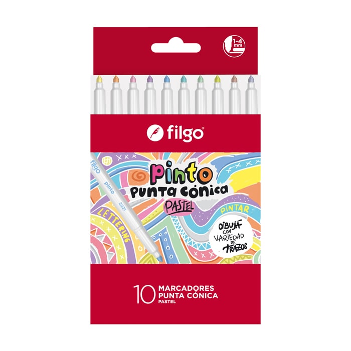 Marcadores de Colores Pastel x10 Pinto 2221 - Filgo