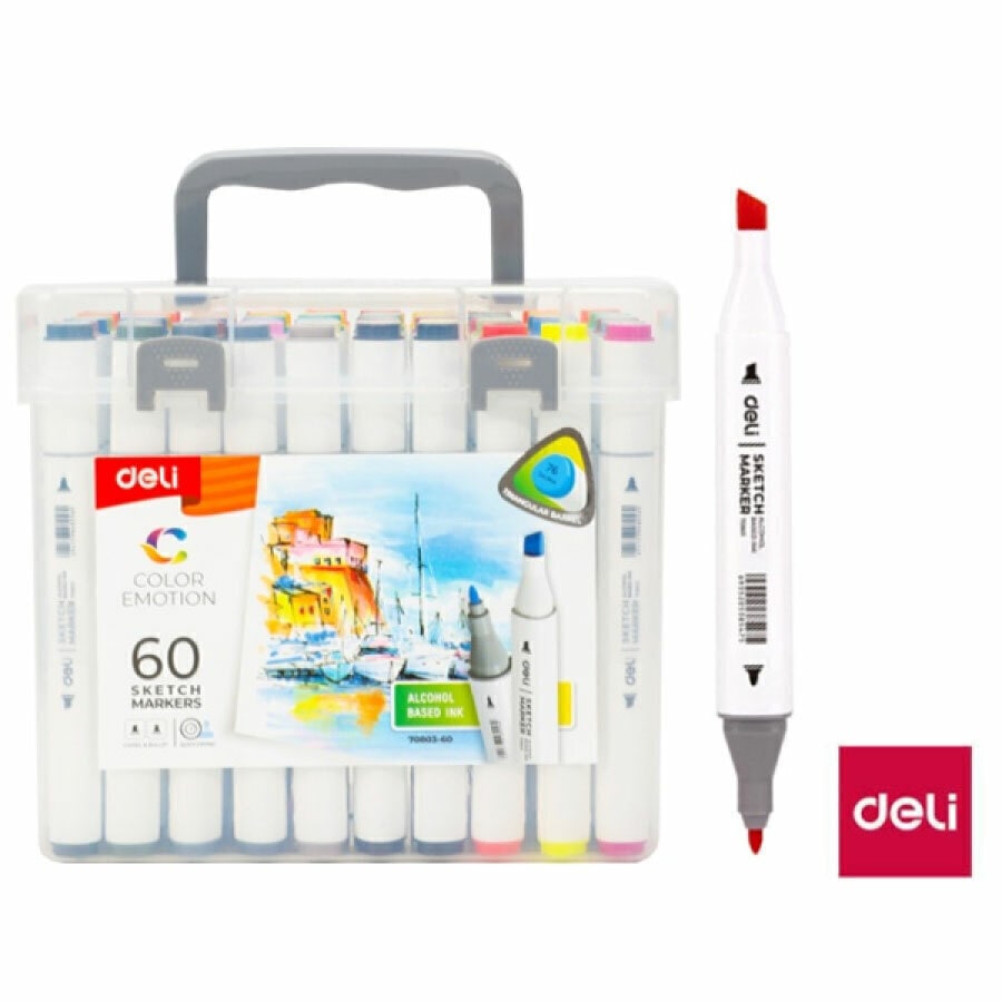 Marcadores Doble Punta x60 (tinta a base de alcohol) - Deli
