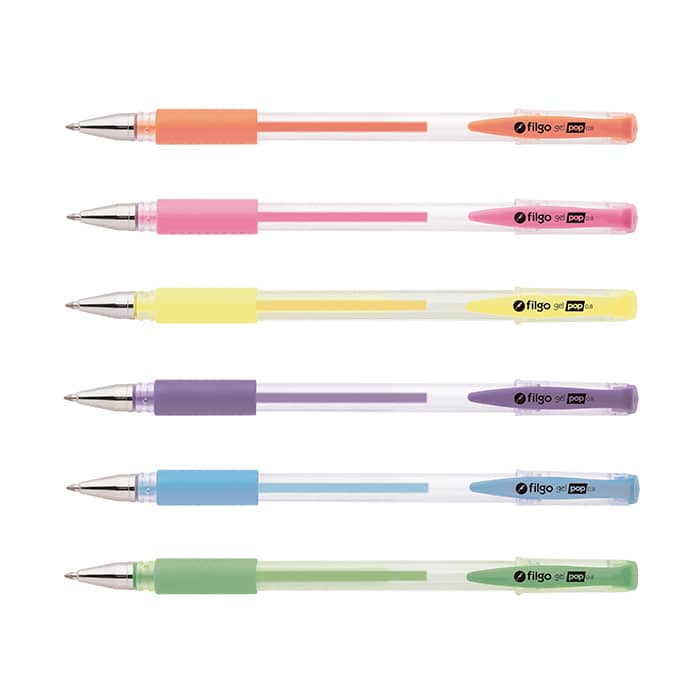 Lapicera Roller Gel Pop Pastel x6 - Filgo