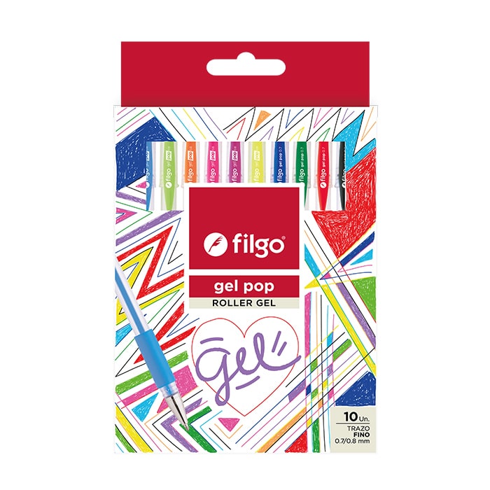 Lapicera Roller Gel Pop 0.7 mm "Surtido" x10 - Filgo