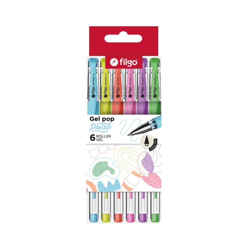 Lapicera Roller Gel Pop Pastel x6 - Filgo
