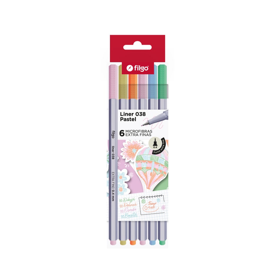 Microfibras Pastel Liner 038 x6 - Filgo