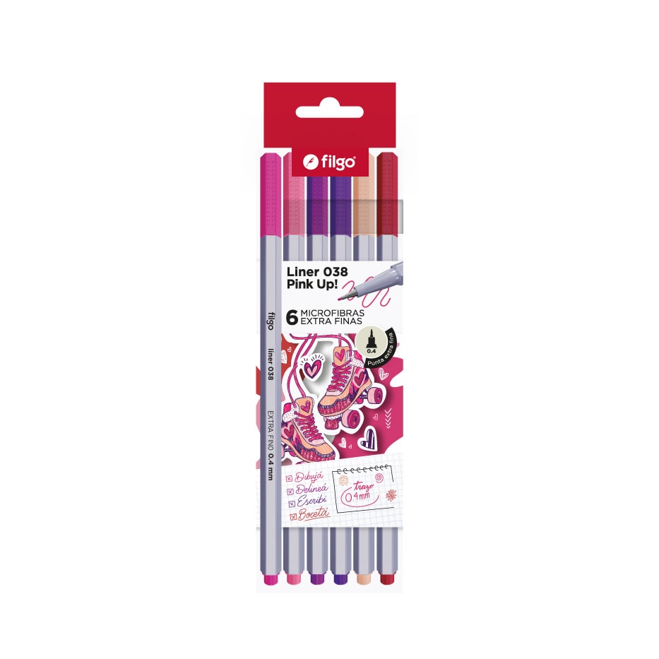 Microfibras Pink Up Liner 038 x6 - Filgo