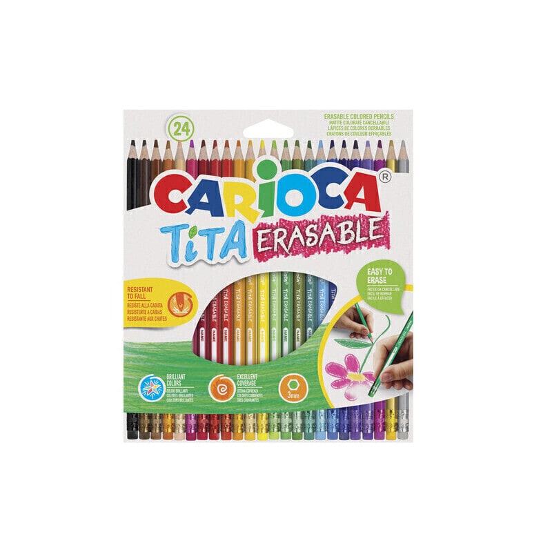 Lápices de Colores Tita Borrables x 24 - Carioca