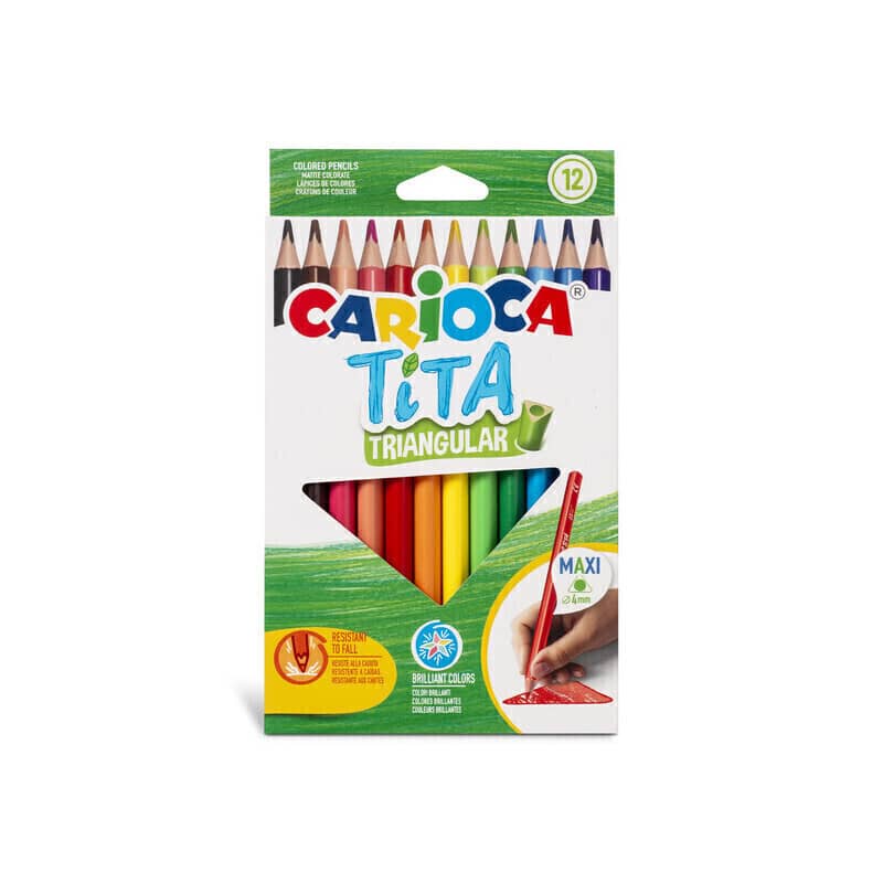 Lápices de Colores Tita Maxi Triangulares x12 - Carioca