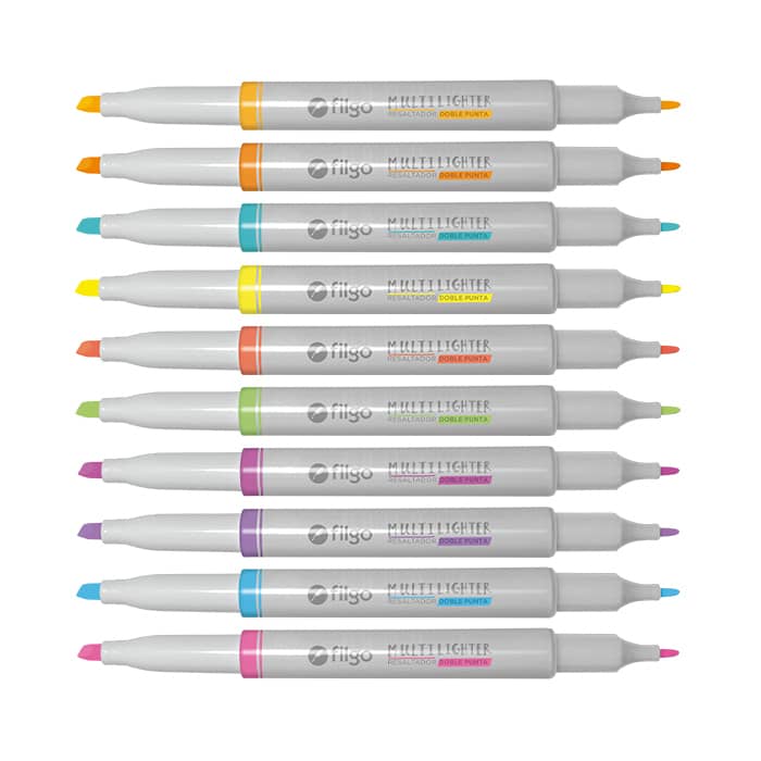 Resaltador Doble Punta Fluo Multilighter x10 - Filgo