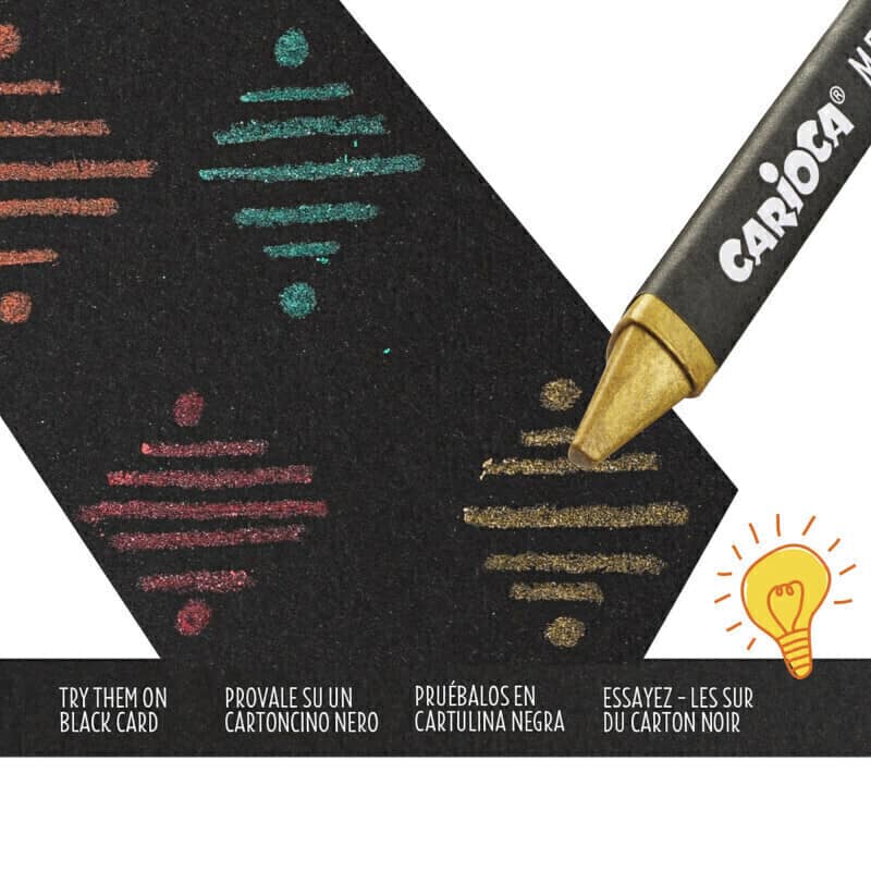 Crayones Triangulares Metalizados Maxi x8 - Carioca