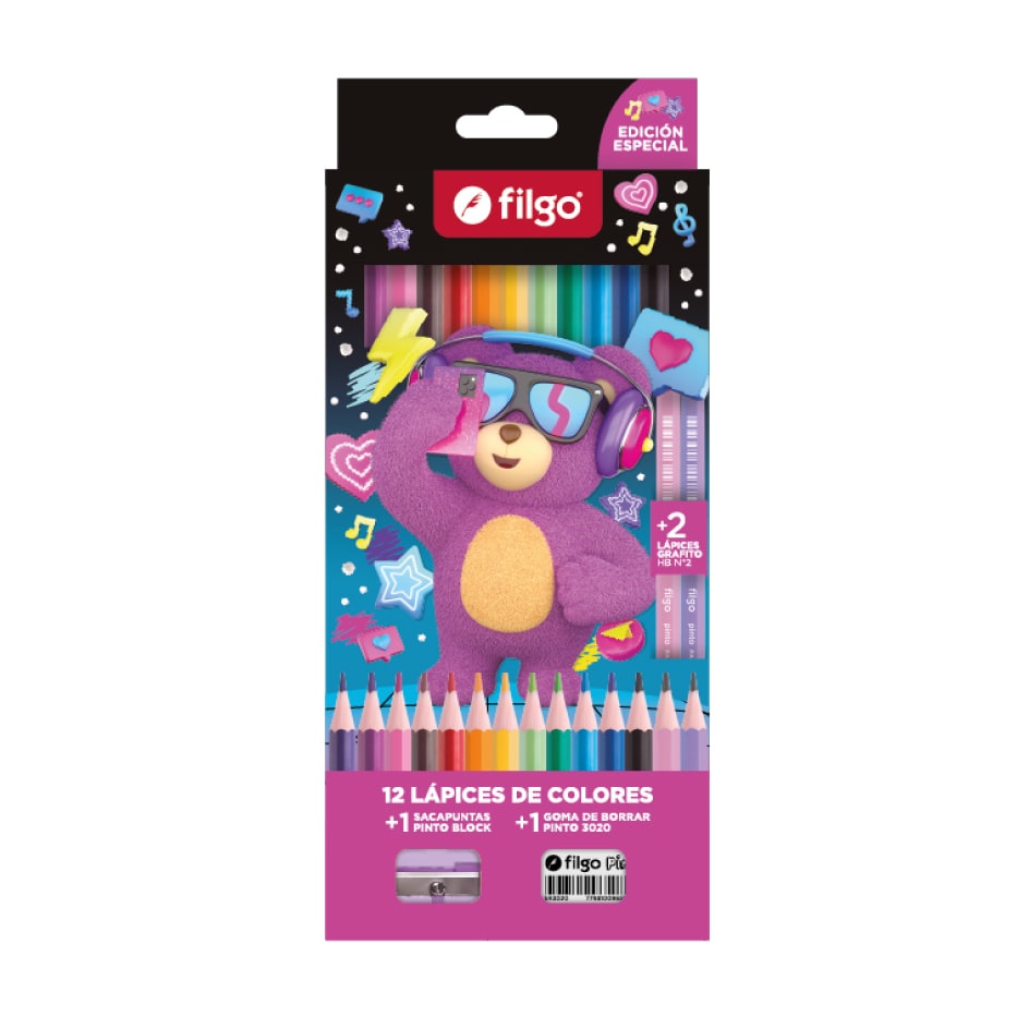 Set Lápices de Colores Fantasy Osito x12 - Filgo