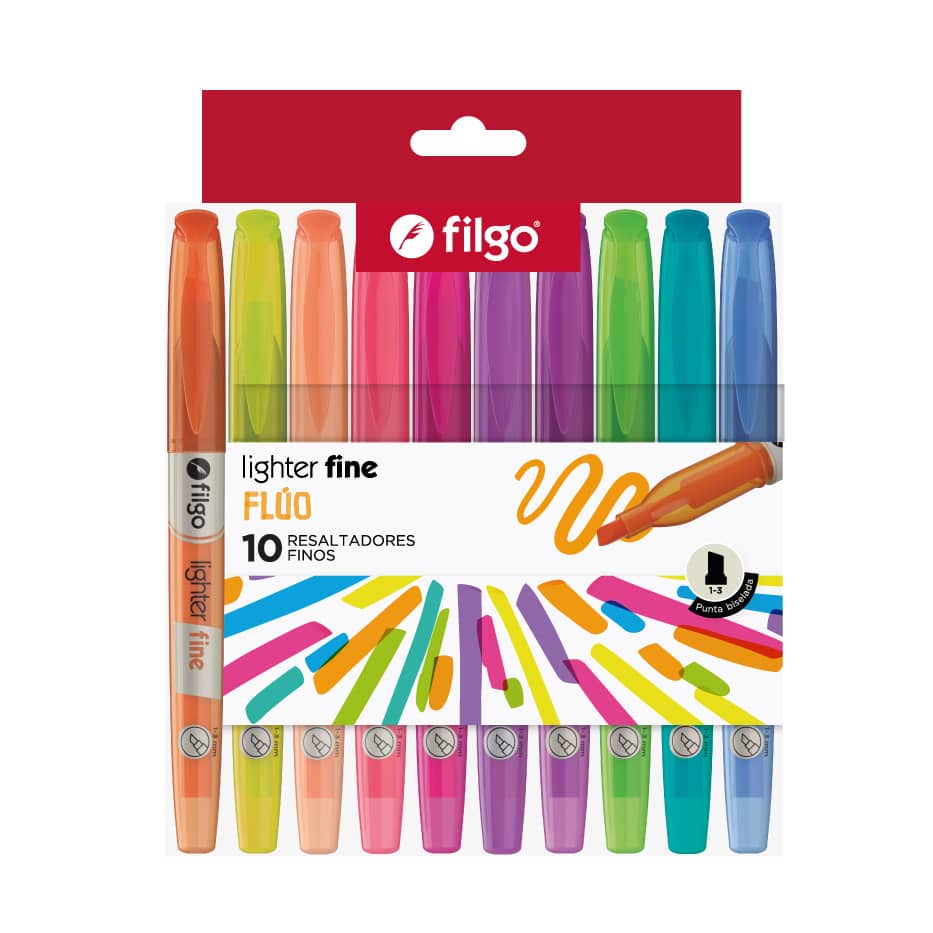 Resaltador Lighter Fine Fluo x10 - Filgo