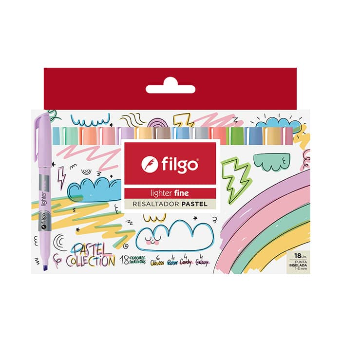 Resaltador Lighter Fine Pastel Collection x18 - Filgo