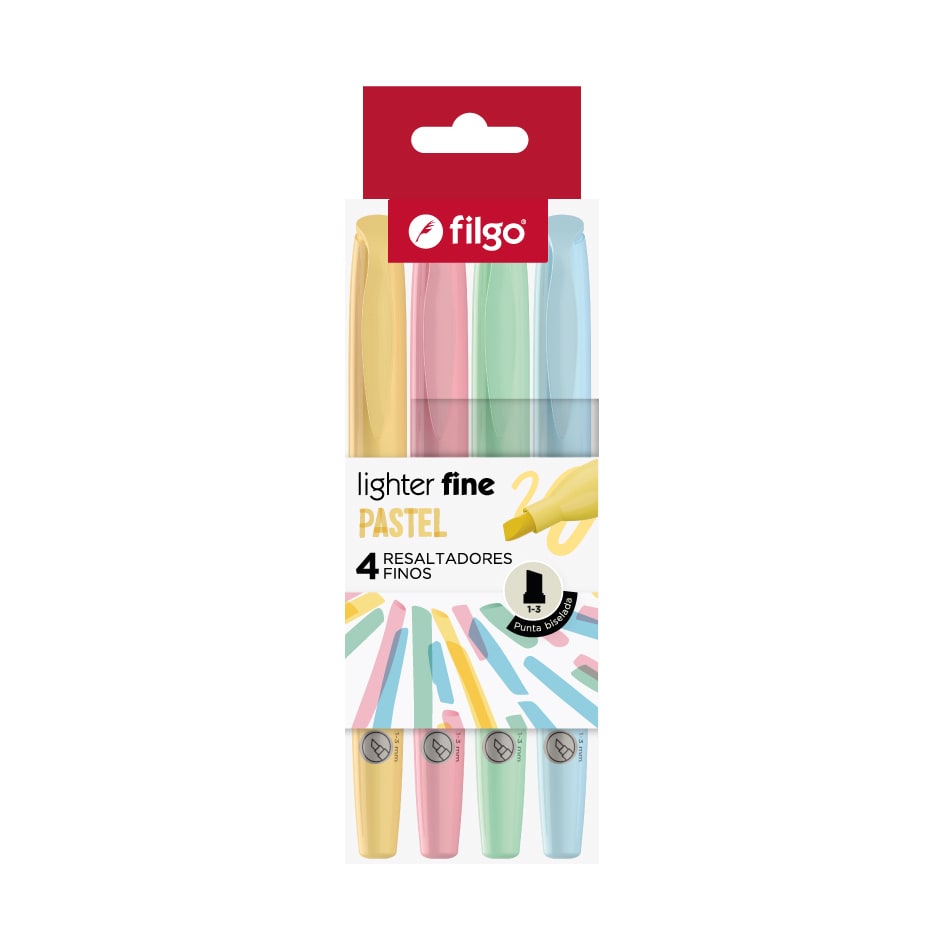 Resaltador Lighter Fine Pastel x4 - Filgo