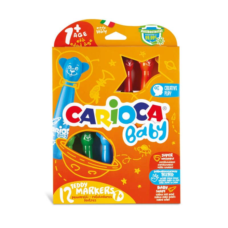 Marcadores Baby Teddy +1 año x 12 u - Carioca
