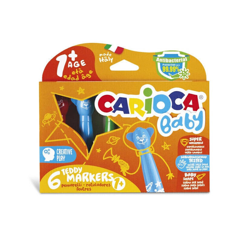 Marcadores "Baby Teddy" +1 año x 6 u - Carioca