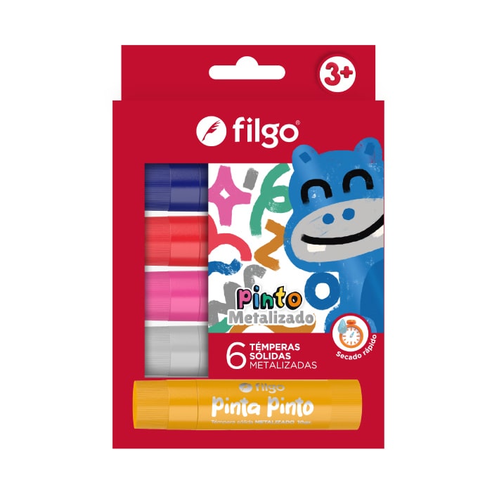 Tempera Solida Colores Metalizado x6 - Filgo