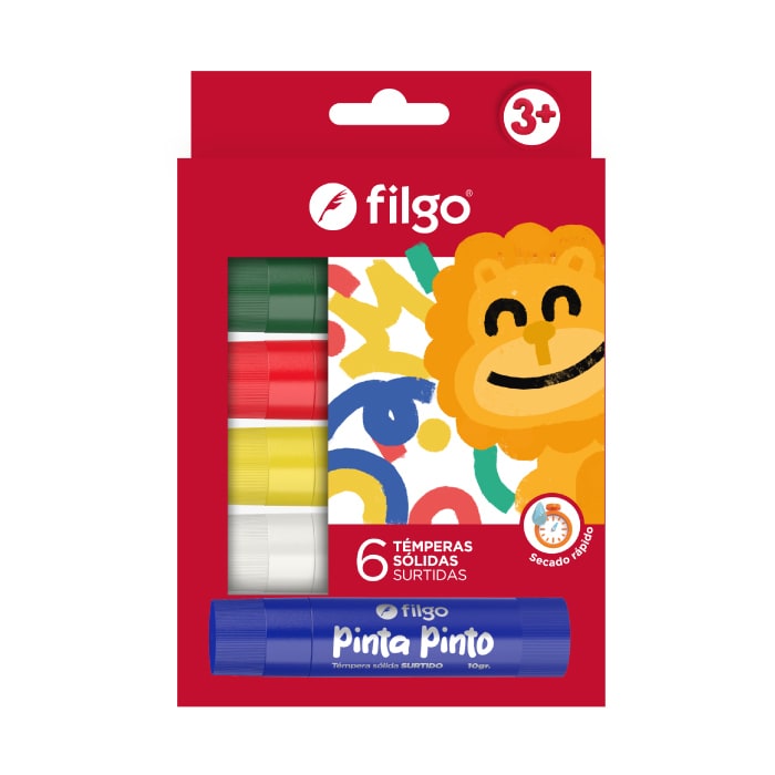Tempera Solida Colores Clasicos x6 - Filgo