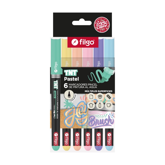 Marcadores de Pintura al Agua Pastel TNT Brush x6 - Filgo