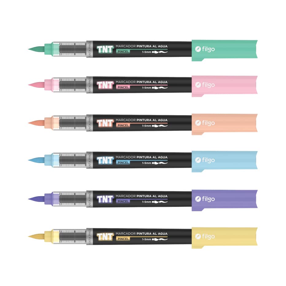 Marcadores de Pintura al Agua Pastel TNT Brush x6 - Filgo