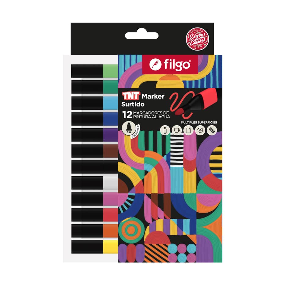 Marcadores de Pintura al Agua TNT x12 - Filgo