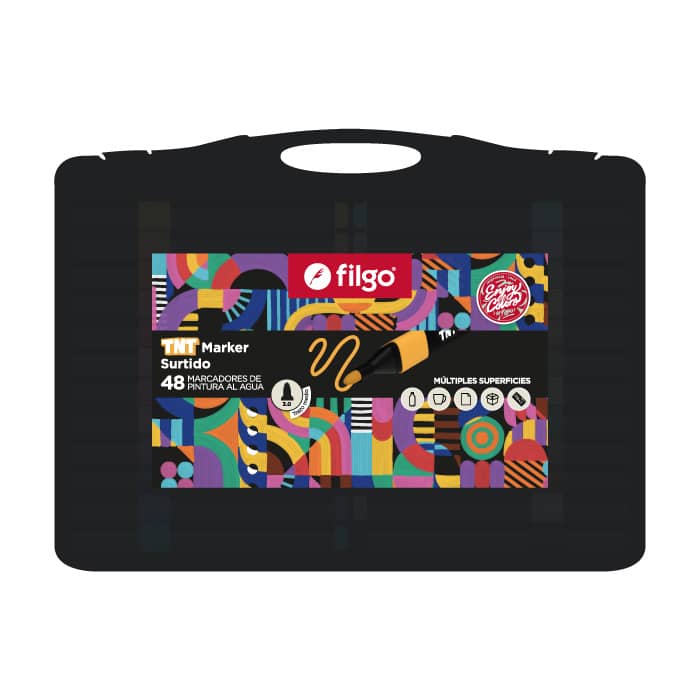 Valija Marcadores de Pintura al Agua TNT x48 - Filgo