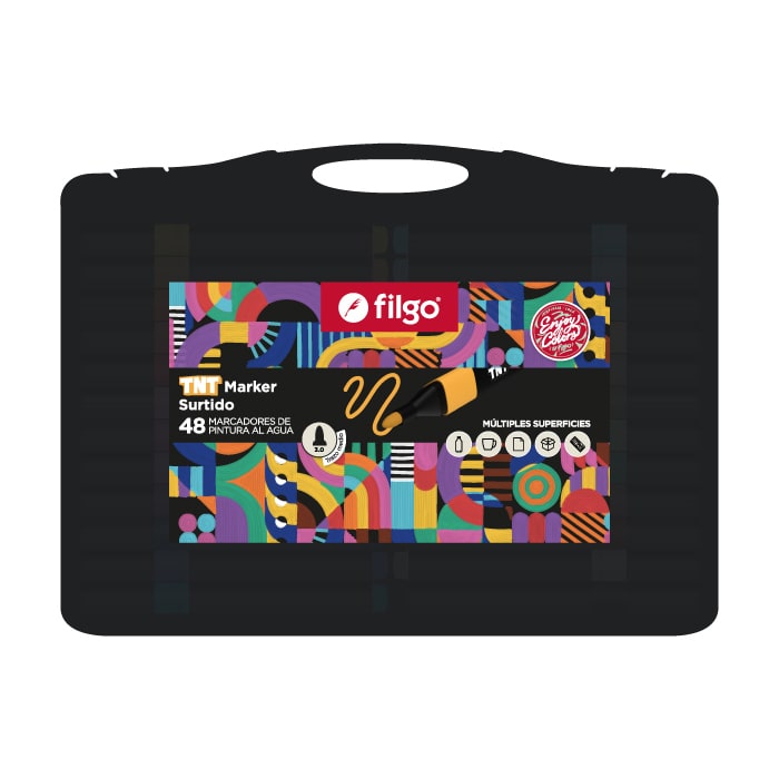 Valija Marcadores de Pintura al Agua TNT x48 - Filgo