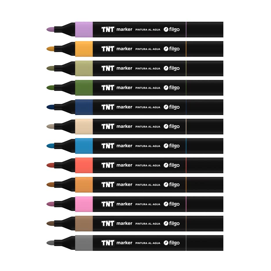 Marcadores de Pintura al Agua TNT x12 - Filgo