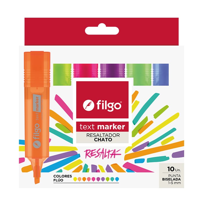 Resaltador Text Marker "Fluo" x10 - Filgo