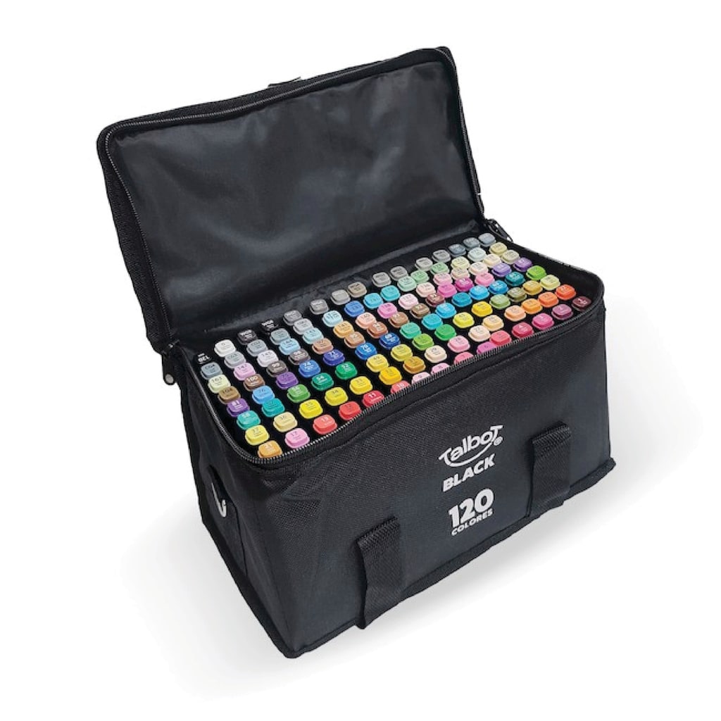 Marcador Doble Punta x120 Tinta al Alcohol - Talbot + LIBRO REGALO