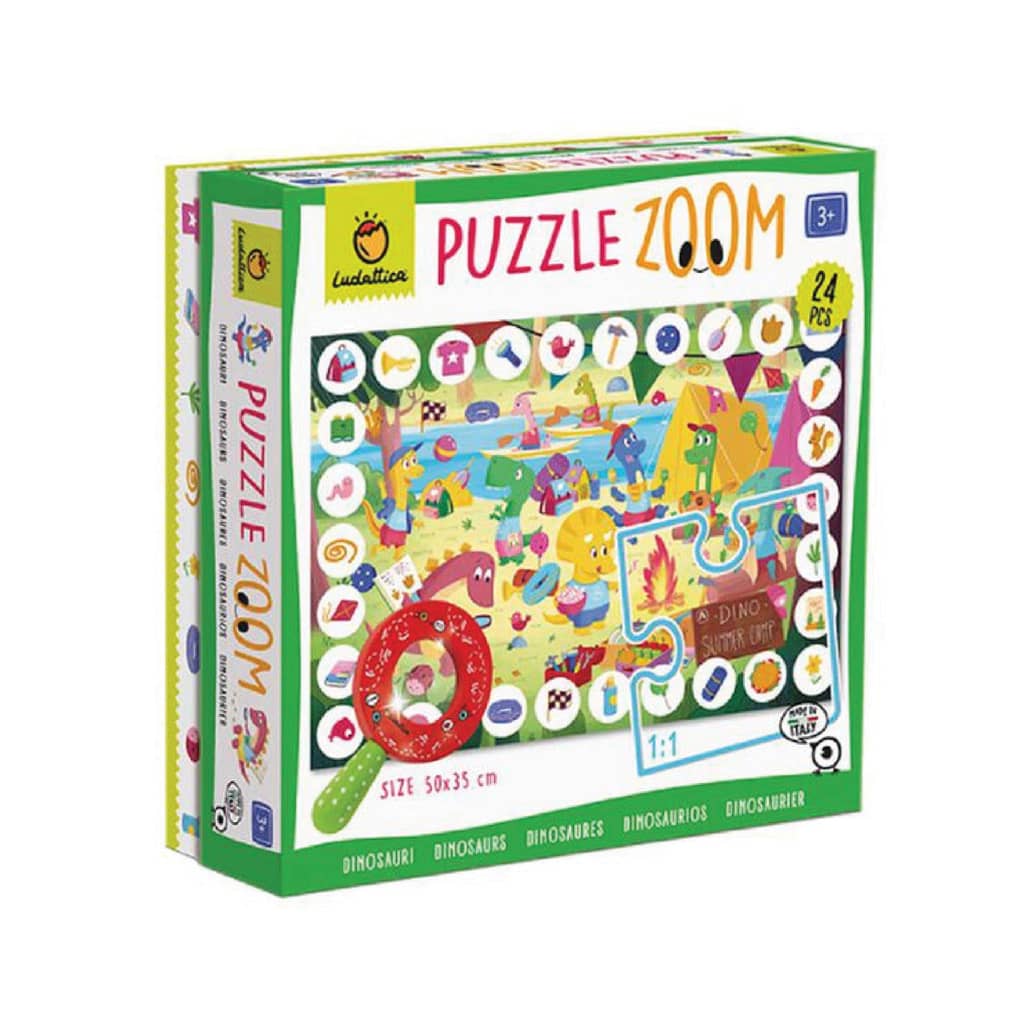 Puzzle Zoom Dinosaurios + 3 años - Ludattica