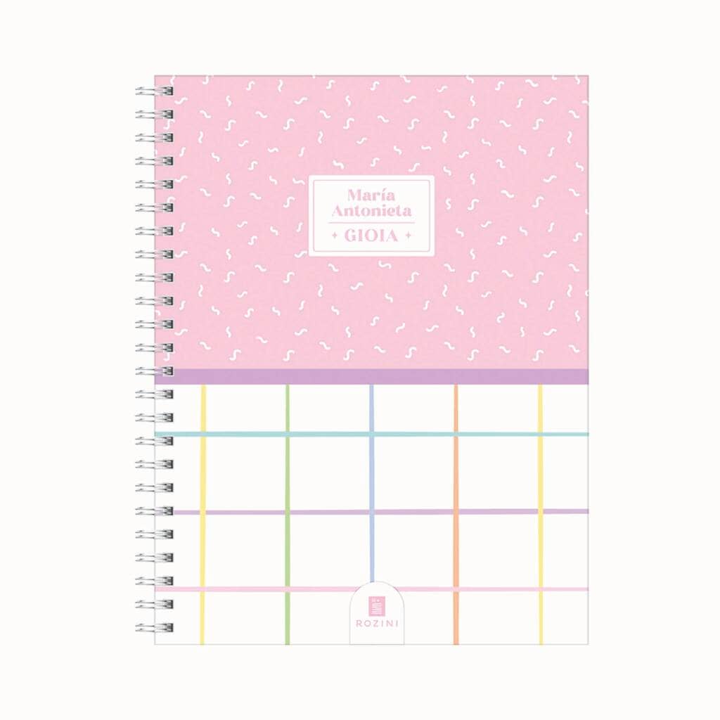Cuaderno 16x21 Tapa Dura Hojas Colores "Gioia Rosa" - Rozini