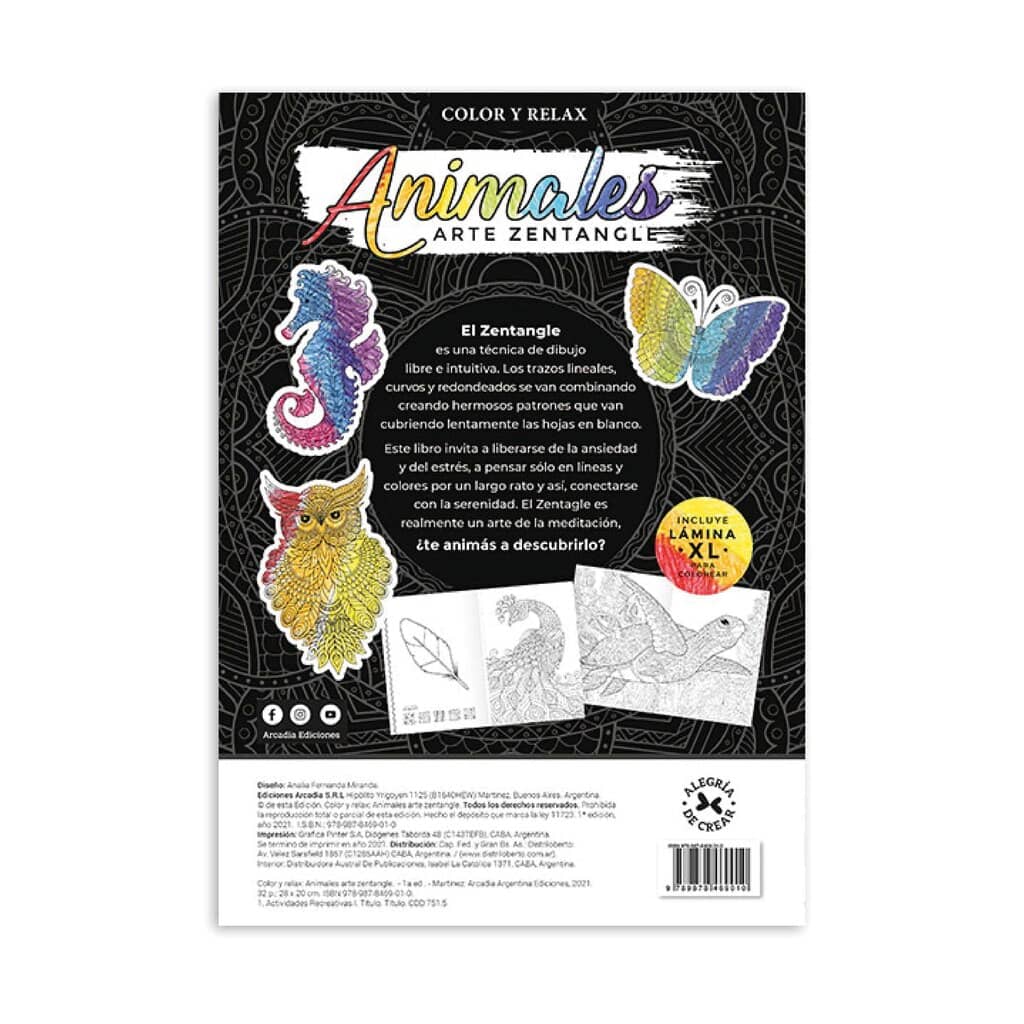 Libro para Pintar Animales Arte Zentangle