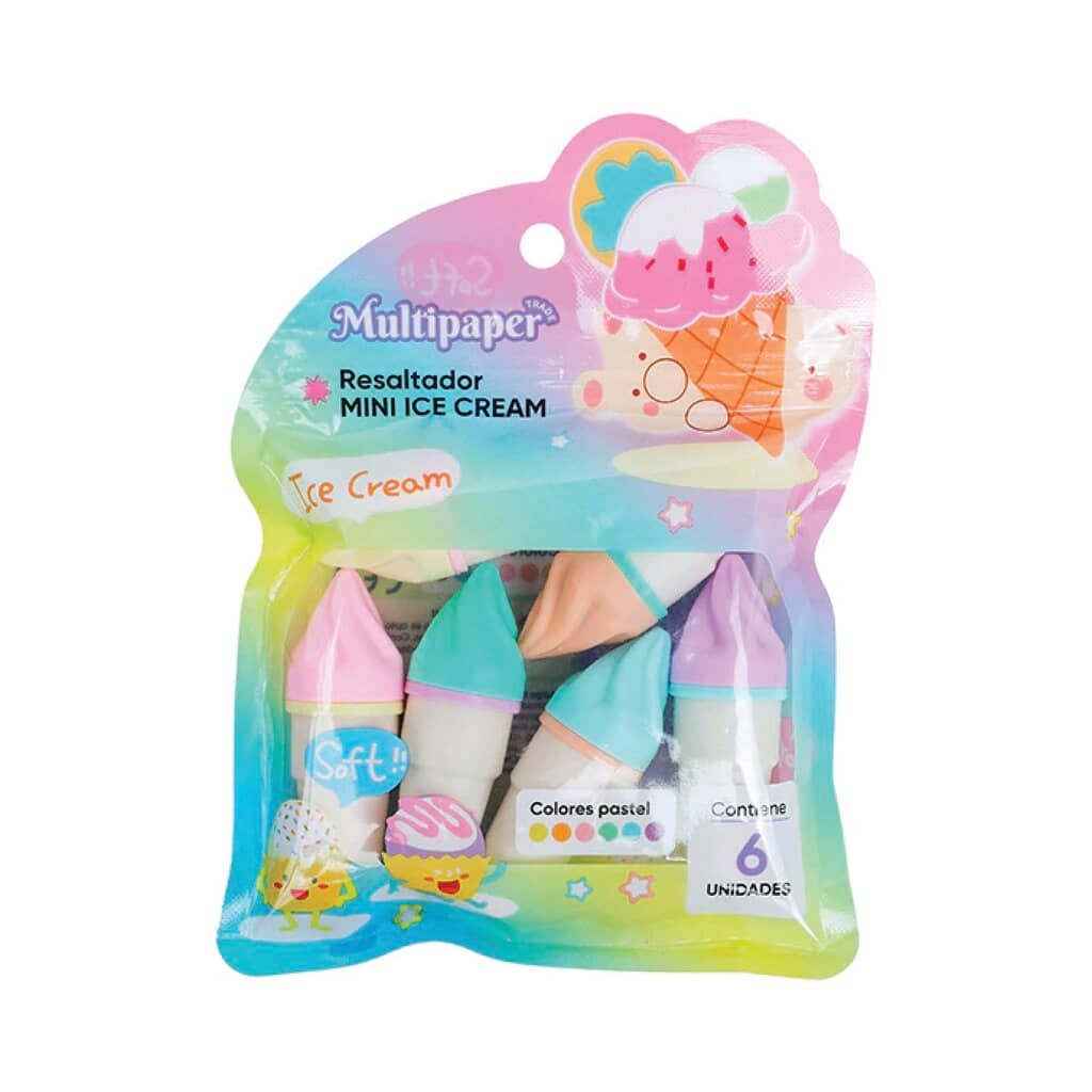 Resaltadores Mini Ice Cream Pastel x6 - Multipaper