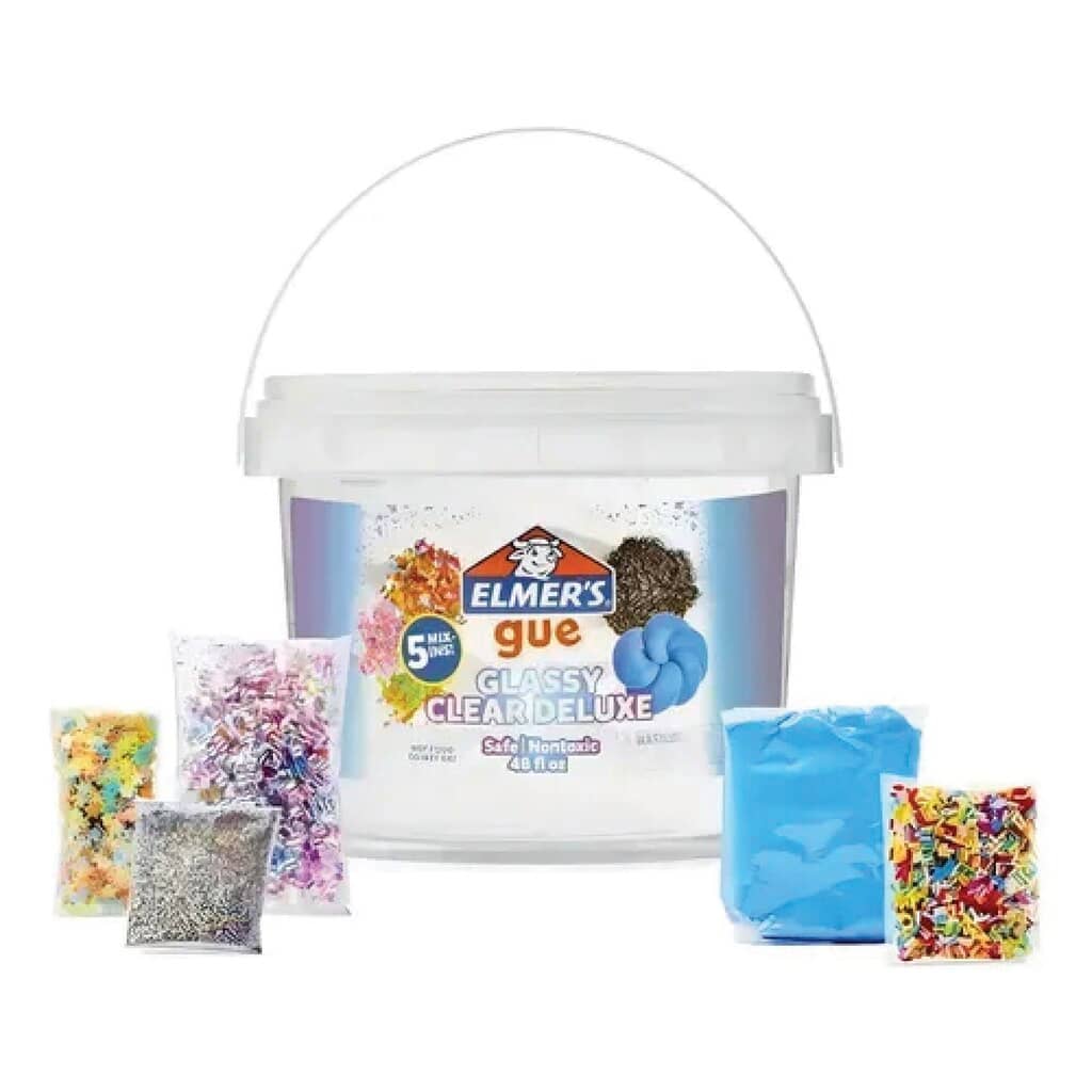 Kit Slime Gue Glassy Clear Deluxe 1,41 L + 5 Toppings - Elmer's