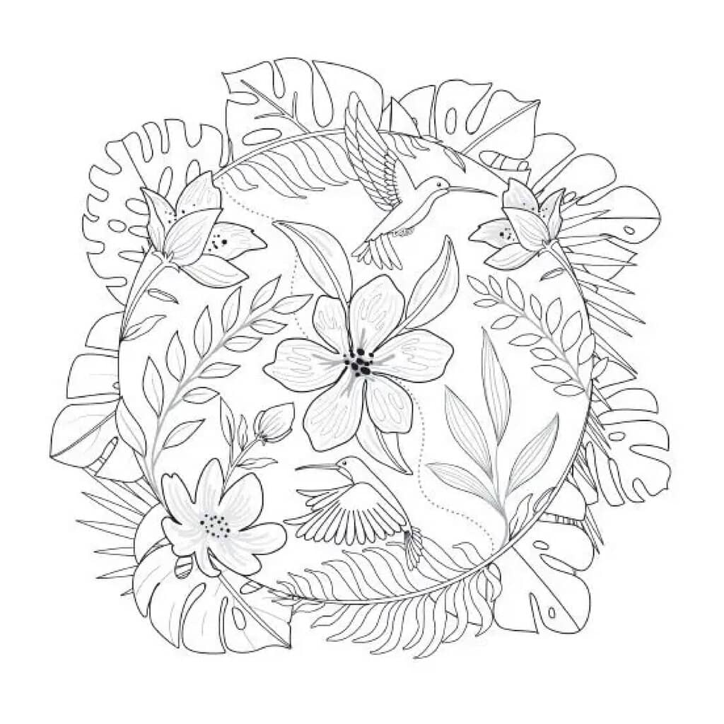 Libro para Colorear Mandalas estilo Botanico