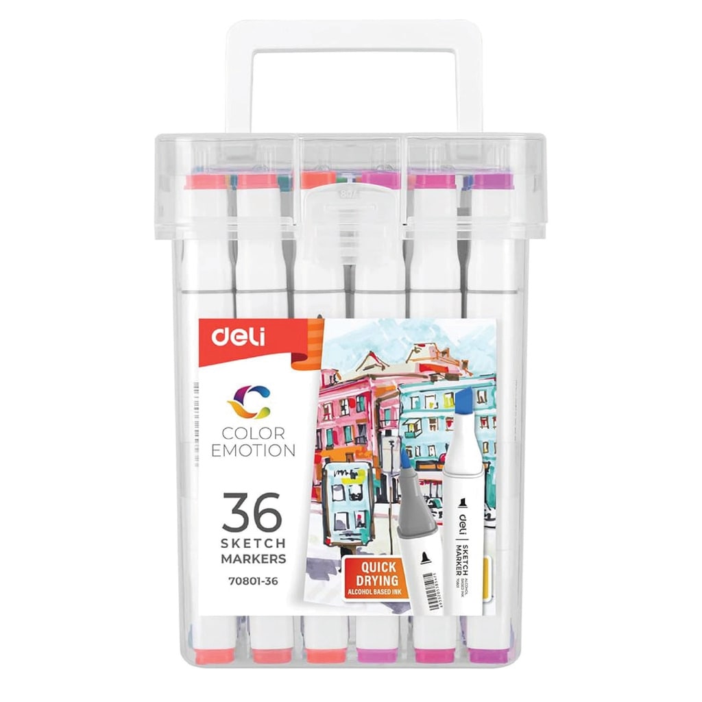 Marcadores Doble Punta x36 (tinta a base de alcohol) - Deli