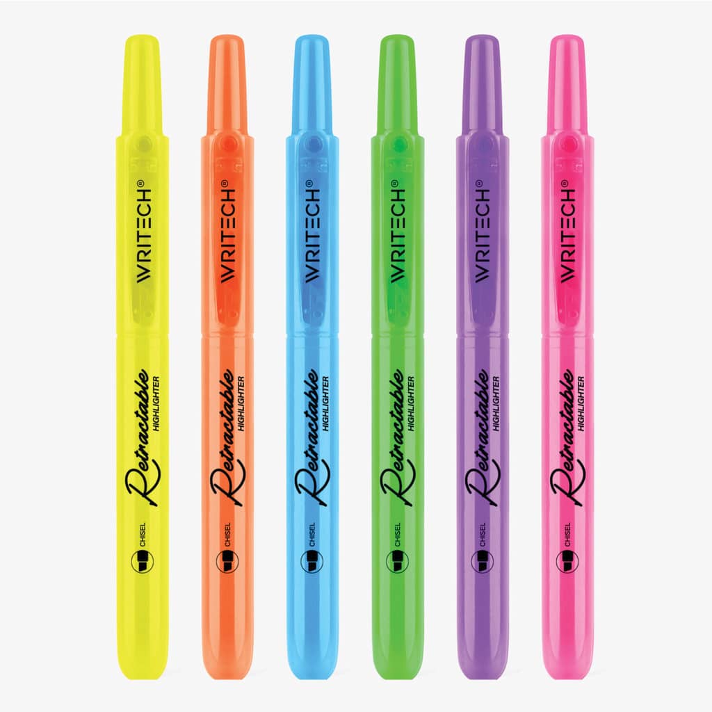 Resaltadores Retractil Neon x6 - Writech
