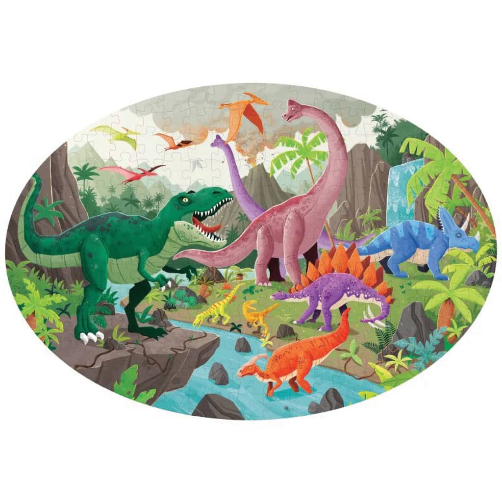 Puzzle Ovalado + Libro Los Dinosaurios - Manolito Books